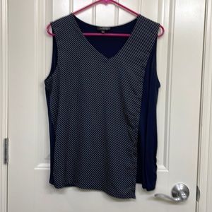 The Limited Navy Blue Polka Dot Top sleeveless Blouse size large